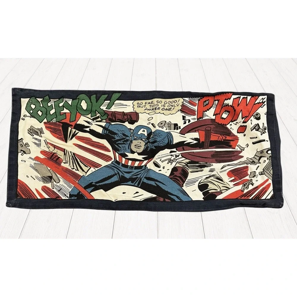 Vintage Marvel Comics‎ Captain America Pillowcase Kids Navy Comic Book